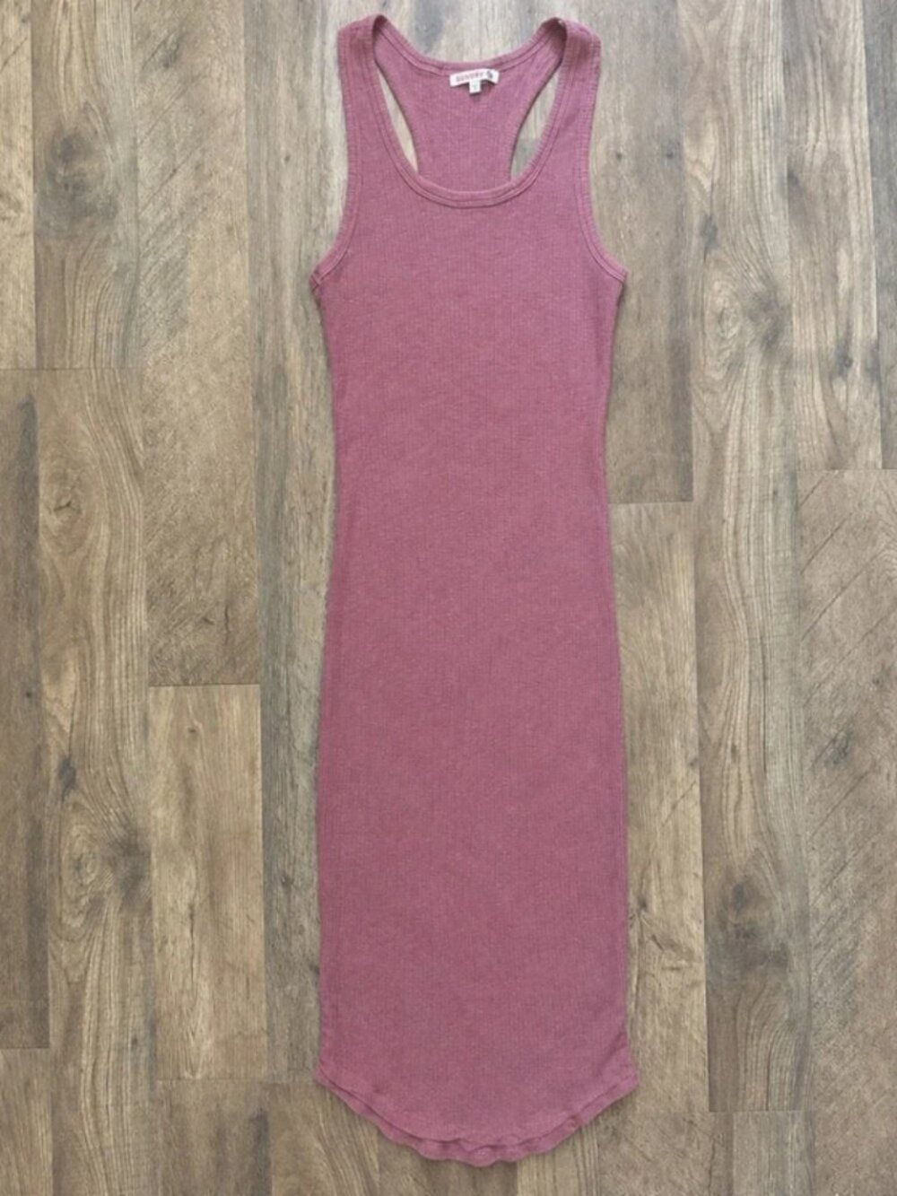 Sundry Mauve Ribbed Racerback Maxi Tank Dress Size 2 Made in USA